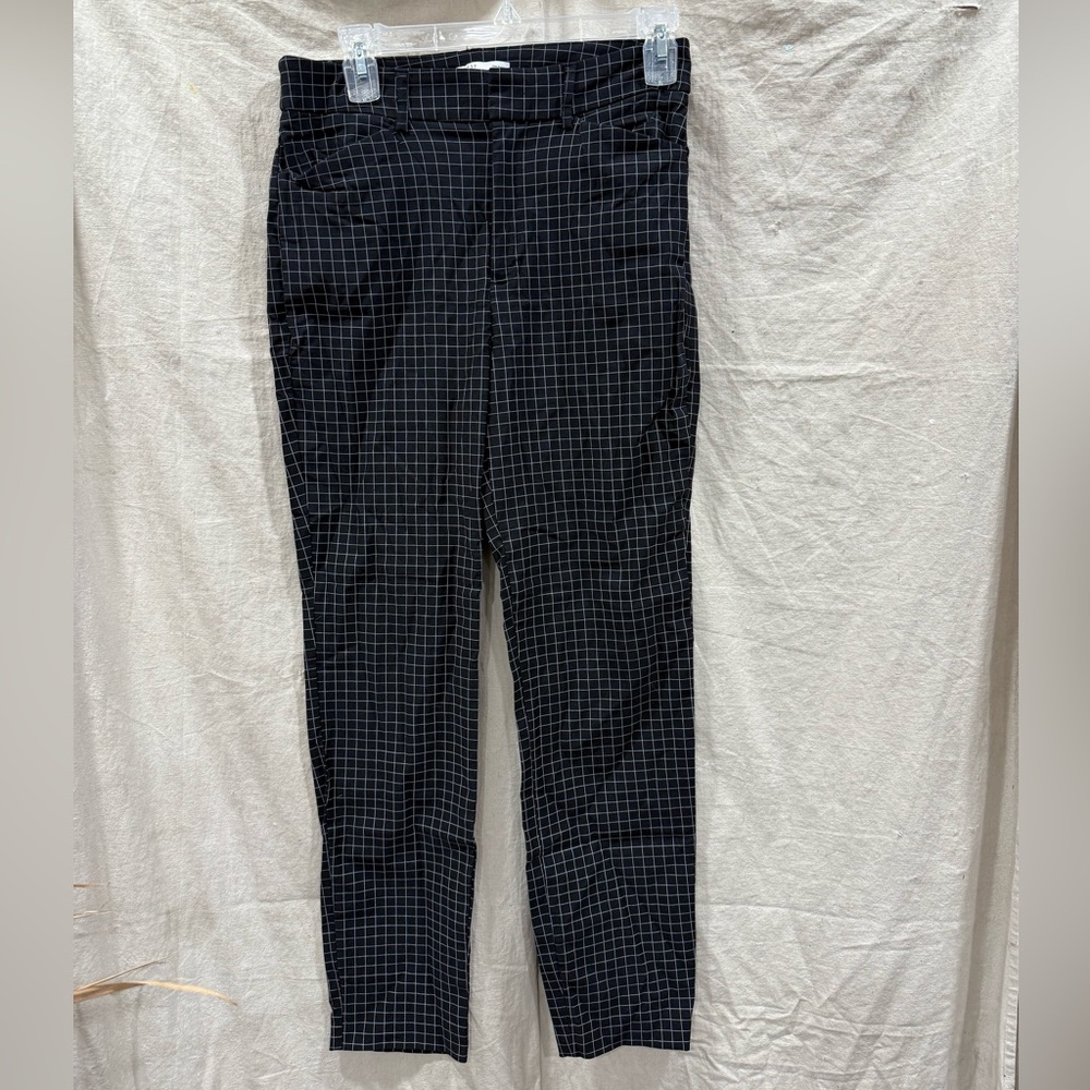 Nine West Slim Ankle Women’s Black Checkered Pants Size 8